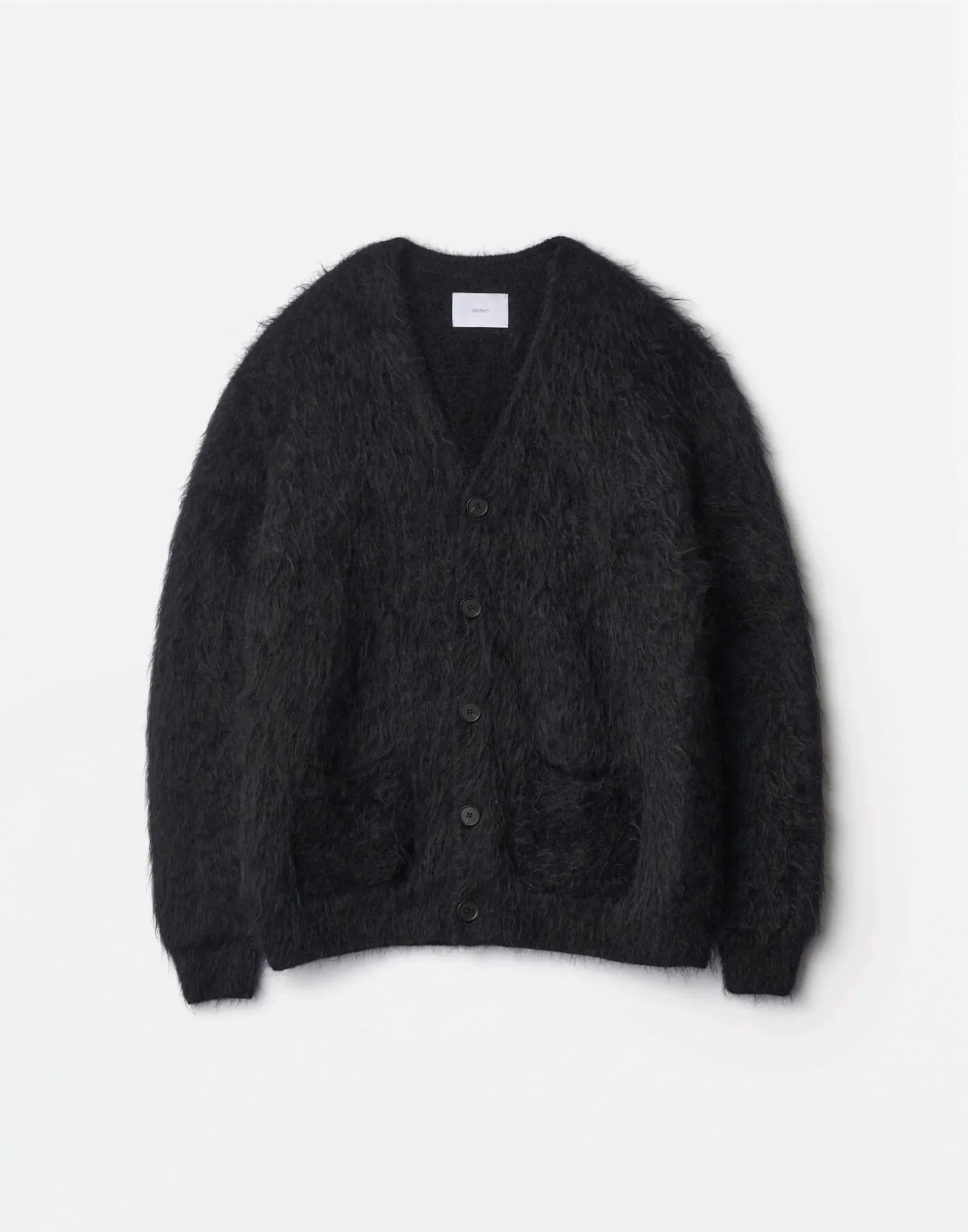Stein - KID MOHAIR KNIT V-NECK CARDIGAN (BLACK) — EQUIPMENT